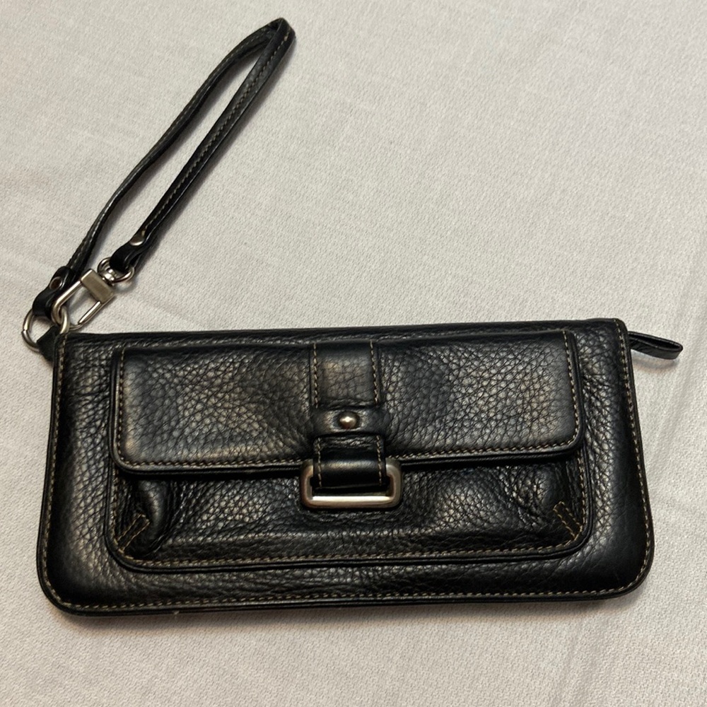 Ann Taylor Wristlet Clutch Wallet, ID&Multiple Card Slots,Zippered Compartments